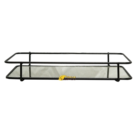 BANDEJA FERRO TUBULAR S/PÉ PRETA 22x12 - F1045
