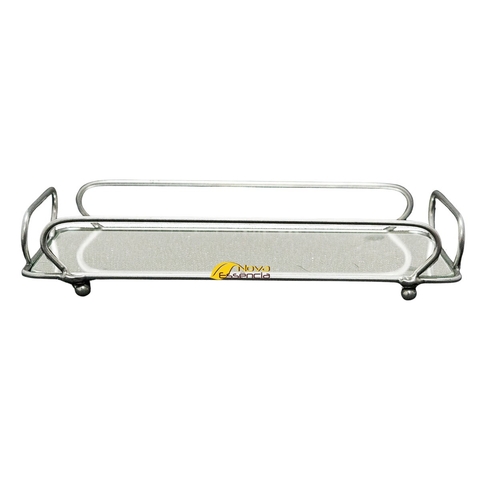 BANDEJA FERRO 4 ALCAS PRATA 22x12 - F1048