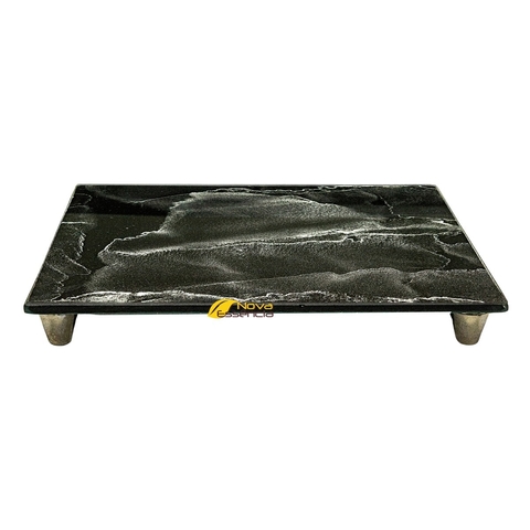 BANDEJA BASE MANCHADA 15X15 C/PÉ ABS - 040193