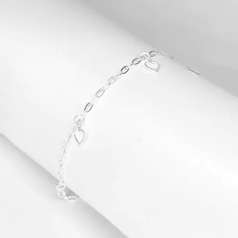 Pulseira pingentes corações vazados