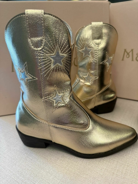 Bota Texana Metalizado Ouro Light