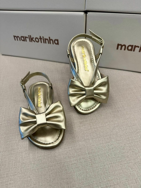 Sandália Laço Soft Com Tiras Ouro Light