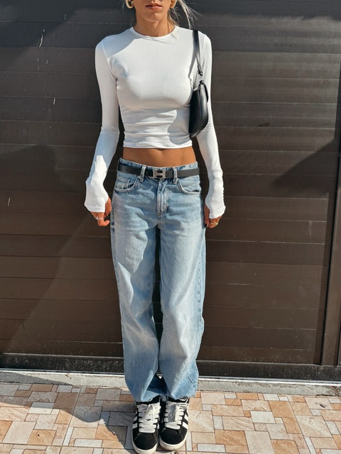 Baby look tube manga longa