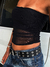 Top tube tule drapeado - comprar online