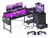 Escritorio Gamer Reversible en forma de L con 4 cajones de tela y luces LED