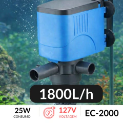 EC-2000 - BOMBA SUBMERSA COM VAZÃO DE 1800L/H - 127V
