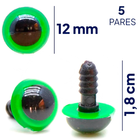 Olho Amigurumi Redondo 12mm 05 pares