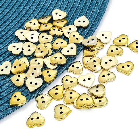 Botão Coração 12mm 2 furos - 12UN