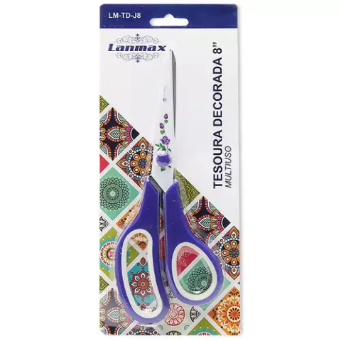 Tesoura Multiuso decorada 8'' LANMAX