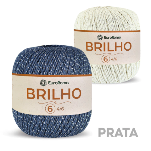 Barbante Brilho Prata N6 400G