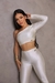 CONJUNTO CIRRÊ CROPPED OMBRO ÚNICO MANGA LONGA E CALÇA