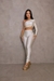 CONJUNTO CIRRÊ CROPPED OMBRO ÚNICO MANGA LONGA E CALÇA - loja online