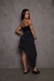 SAIA COM FENDA JEANS PRETO - USE LIVIA RAFAELLE 