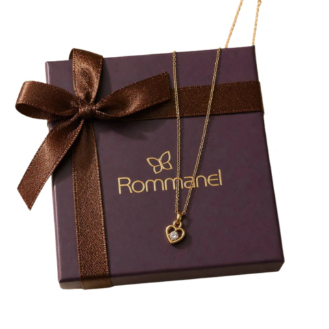 COLAR ROMMANEL CORAÇÃO FOLHEADO A OURO 18K - (cópia)