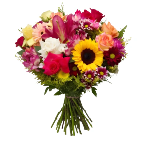 BUQUÊ DE FLORES COLORIDAS MIX PREMIUM | SELEÇÃO ESPECIAL DA ESTAÇÃO