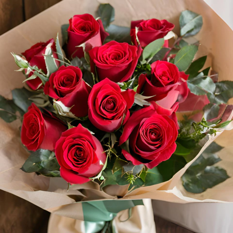 BUQUÊ DE ROSAS VERMELHAS | 12 BOTÕES