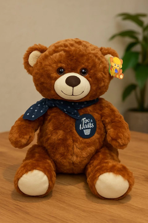 URSO DE PELÚCIA MARROM COM CACHECOL MARINHO E BORDADO “LOVE BEAR” - comprar online