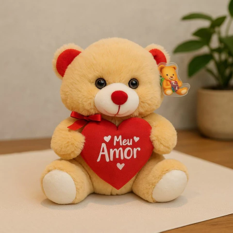URSO DE PELÚCIA TE AMO COM CORAÇÃO VERMELHO - comprar online