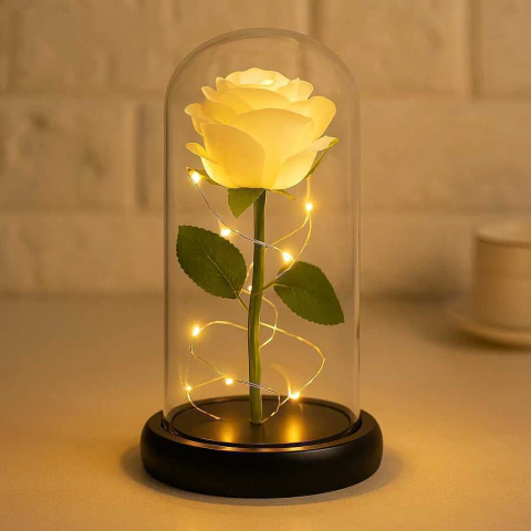 ROSA ENCANTADA | CÚPULA DE VIDRO WHITE - comprar online