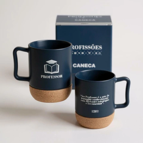 Caneca Profissão Professor Vidro 350ml Com Base De Cortiça Porta-Copo - comprar online