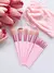 Kit de Pincéis no Estojo Camurça (Cor Rosa) - UP Make - MAQUIAGEM PREÇO ÚNICO R$10,00