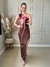 VESTIDO FENDA MARROM