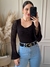 BLUSA MODAL JAQUELINE MANGA VAZADA PRETA - comprar online