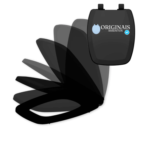 Assento Sanitário Fiori Primula Plus Soft Close Preto Tupan