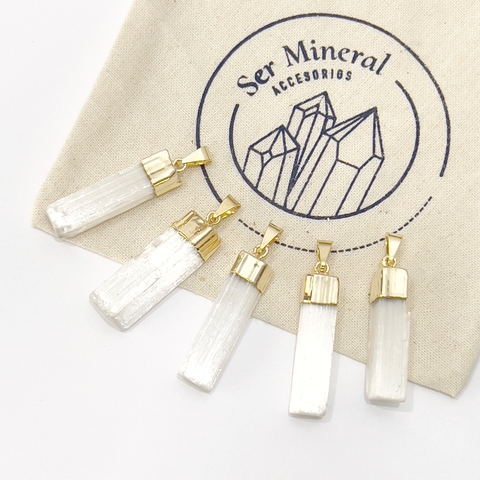 DIJE SELENITA BAÑO DORADO