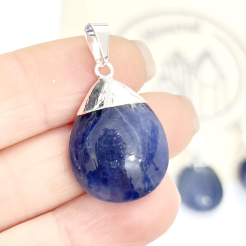 DIJE GOTA SODALITA CON BAÑO DE PLATA - comprar online