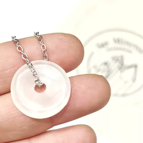 COLLAR PI ONIX BLANCO CON CADENA DE 50 CM