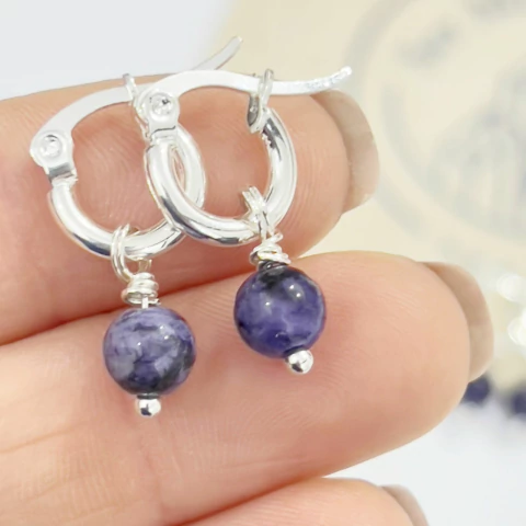 ARITOS ESFERA DE CHAROITA - comprar online