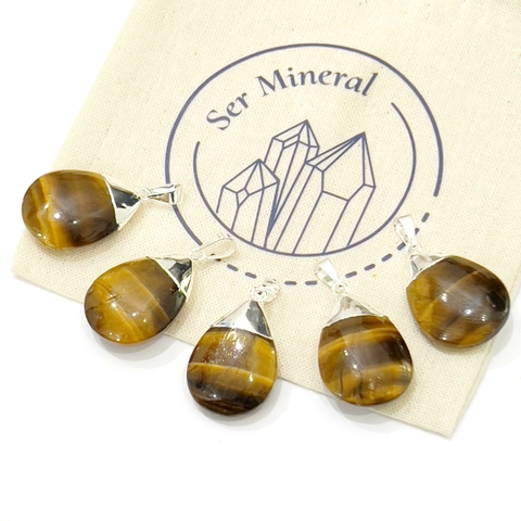 DIJE GOTA OJO DE TIGRE CON BAÑO DE PLATA - comprar online