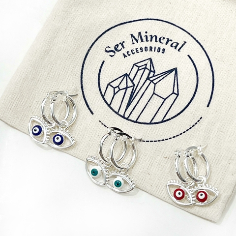 ARITOS OJITOS DE COLORES