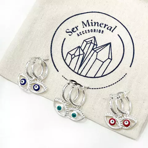 ARITOS OJITOS DE COLORES