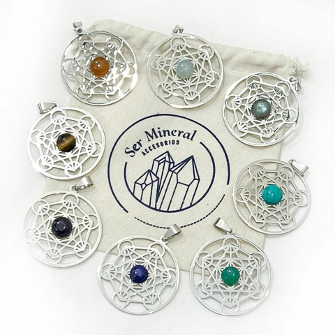 METATRON GRANDE ACERO CON PIEDRA
