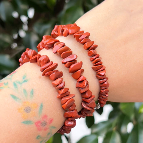 PULSERA DE ESCALLAS JASPE ROJO - comprar online