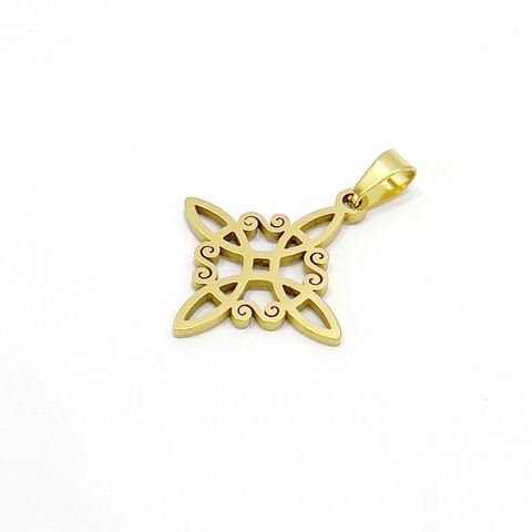 MINI NUDO DE BRUJA DE ACERO DORADO - comprar online