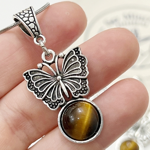 DIJE CAZUELA MARIPOSA OJO DE TIGRE