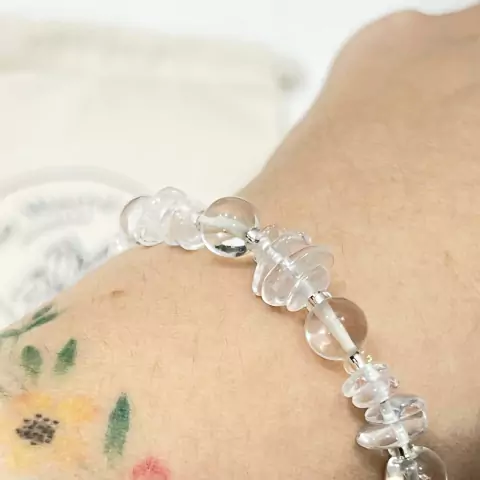 PULSERA DE CUARZO CRISTAL (escallas y esfera)