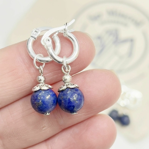MINI ARITOS CORONITA LAPISLAZULI