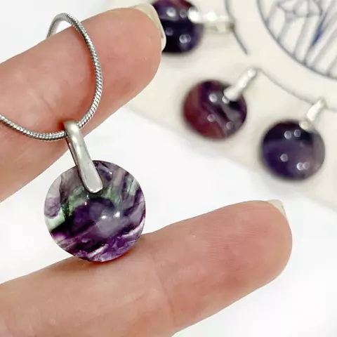 MINI DIJE MEDALLON FLUORITA ARCO IRIS