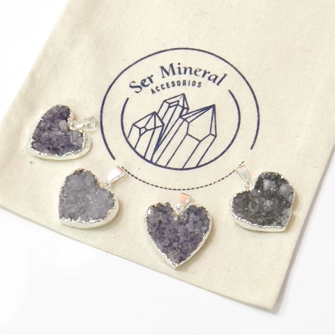 DIJE CORAZON DE DRUSAS AMATISTA MEDIANO - comprar online
