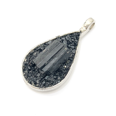 DIJE GOTA CAZUELA TURMALINA CON BASE TURMALINA
