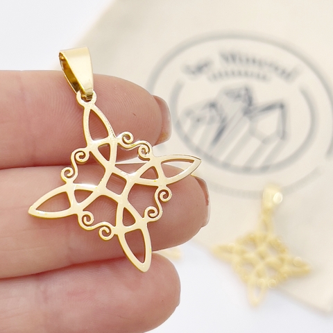 NUDO DE BRUJA GRANDE ACERO DORADO