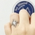 ANILLO NUDO DE BRUJA ACERO ADULARIA ( piedra de la luna )