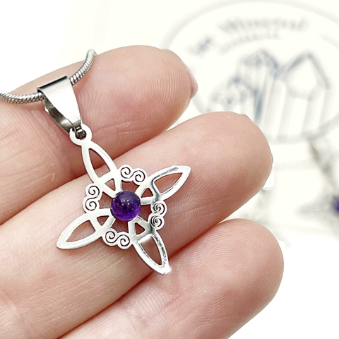 NUDO DE BRUJA PEQUEÑO ACERO AMATISTA