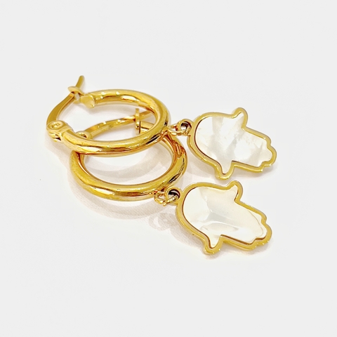 ARITOS MANITO DE NACAR DORADO