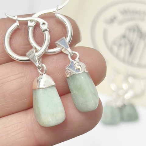 ARITOS AMAZONITA ROLADA