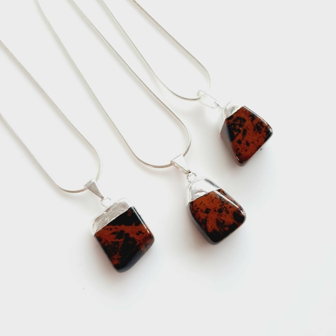 DIJE ROLADO OBSIDIANA CAOBA
